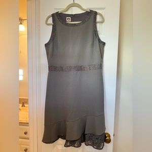 Anne Klein Business grey dress with lace detail size 14